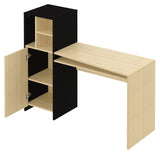 Mitch Desk with storage, Black/Nature