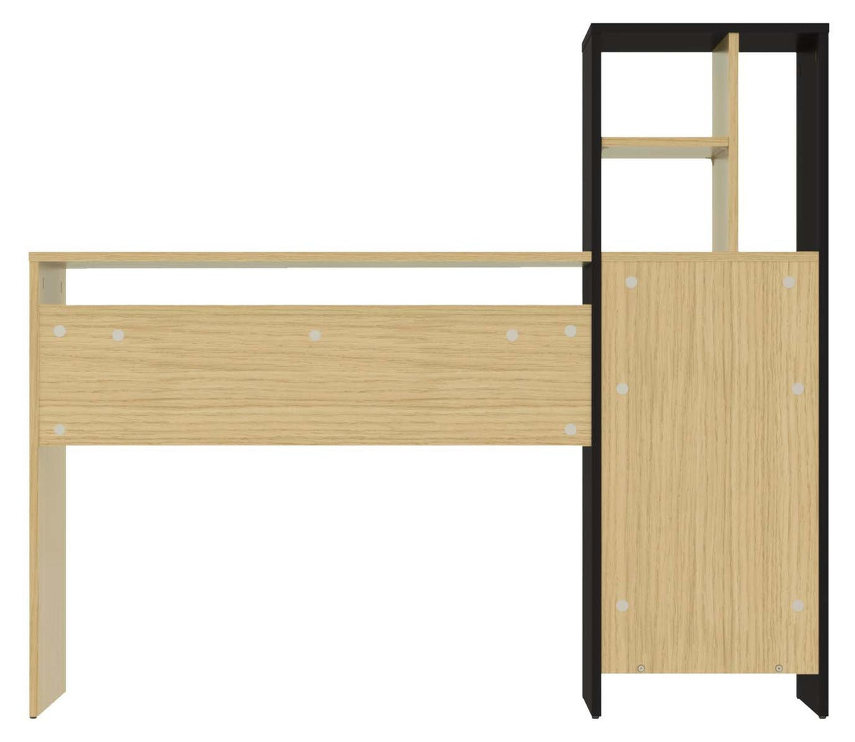 Mitch Desk with storage, Black/Nature