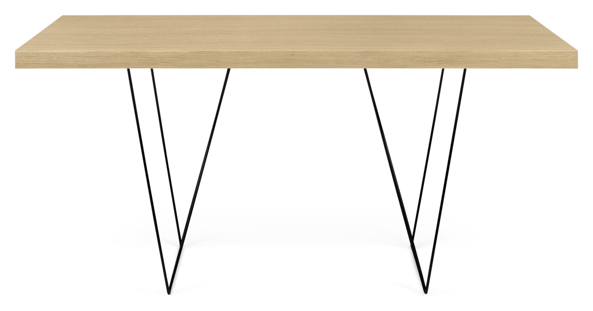 Multi 160 Desk with bows, Oak veneer/Black