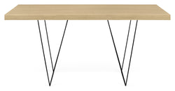 Multi 160 Desk with bows, Oak veneer/Black