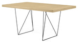 Multi 160 Desk with bows, Oak veneer/Black