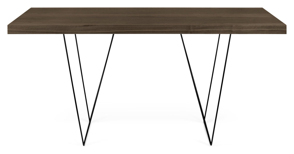 Multi 160 Desk with bows, Walnut define/Black