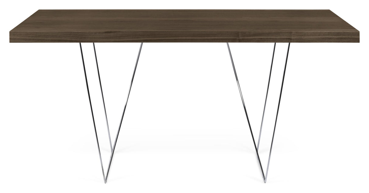 Multi 180 Desk with bows, Walnut define/Chrome