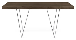 Multi 180 Desk with bows, Walnut define/Chrome