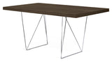 Multi 180 Desk with bows, Walnut define/Chrome