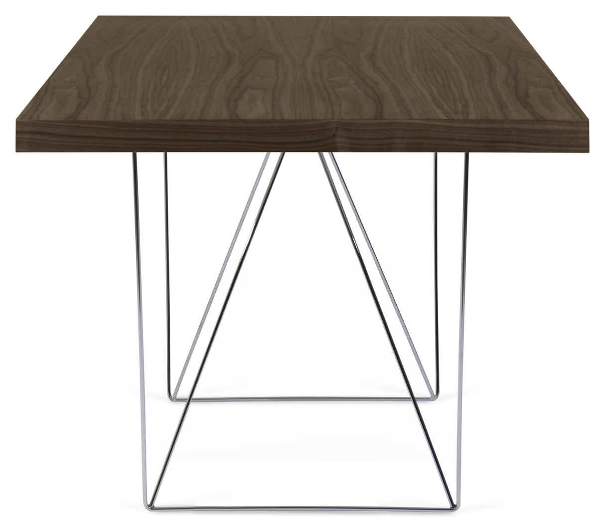 Multi 180 Desk with bows, Walnut define/Chrome