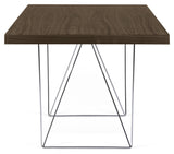 Multi 180 Desk with bows, Walnut define/Chrome