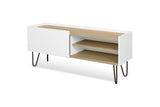 Theme Home Nina Table - Light oak veneer/Matt white