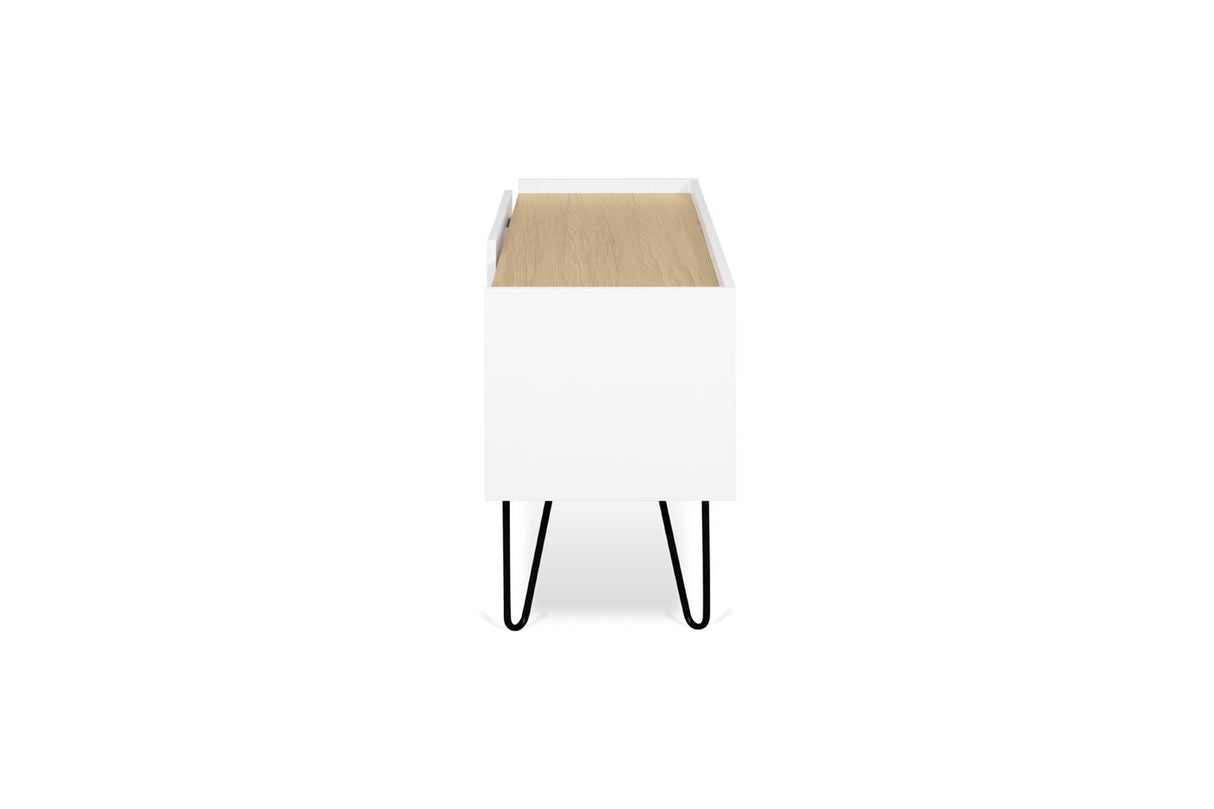 Theme Home Nina Table - Light oak veneer/Matt white