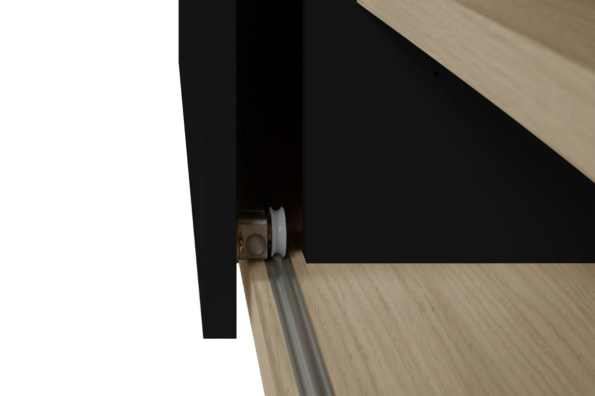 Theme Home Nina Table - Light oak veneer/Matte black