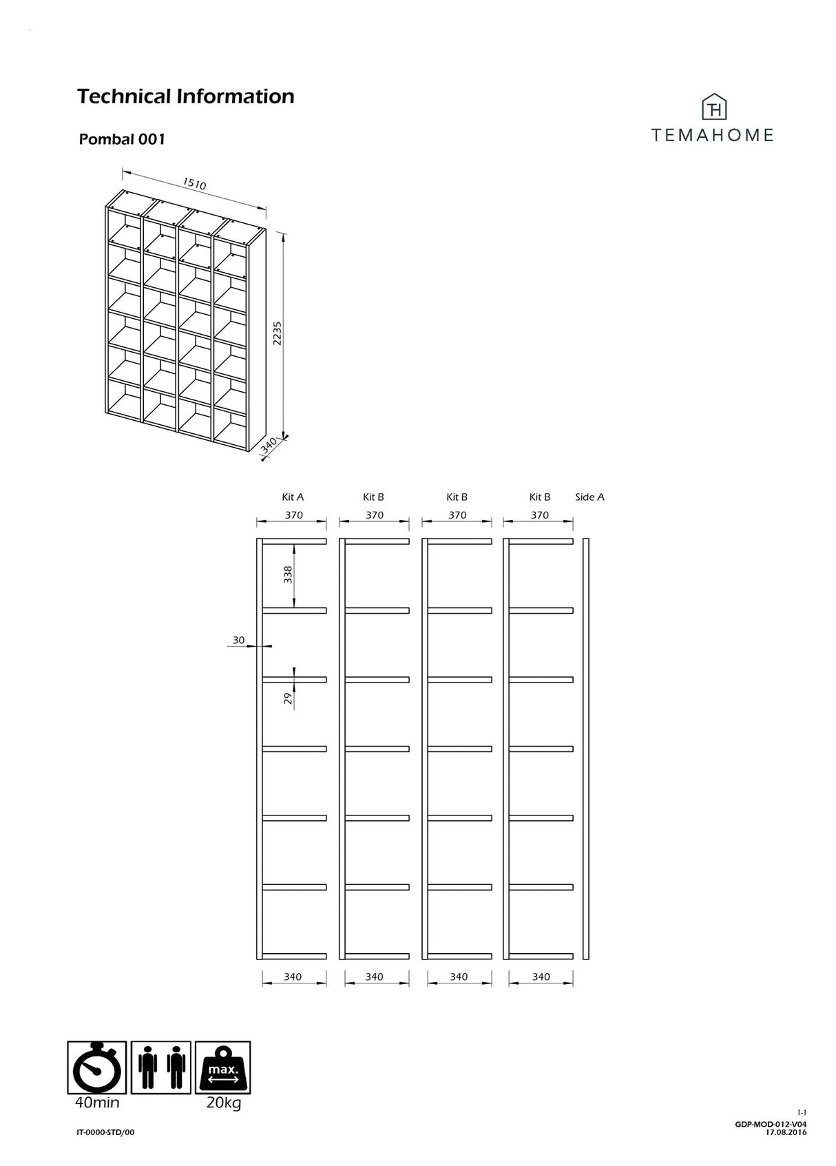 Theme Home Pombal Shelf - Oak veneer