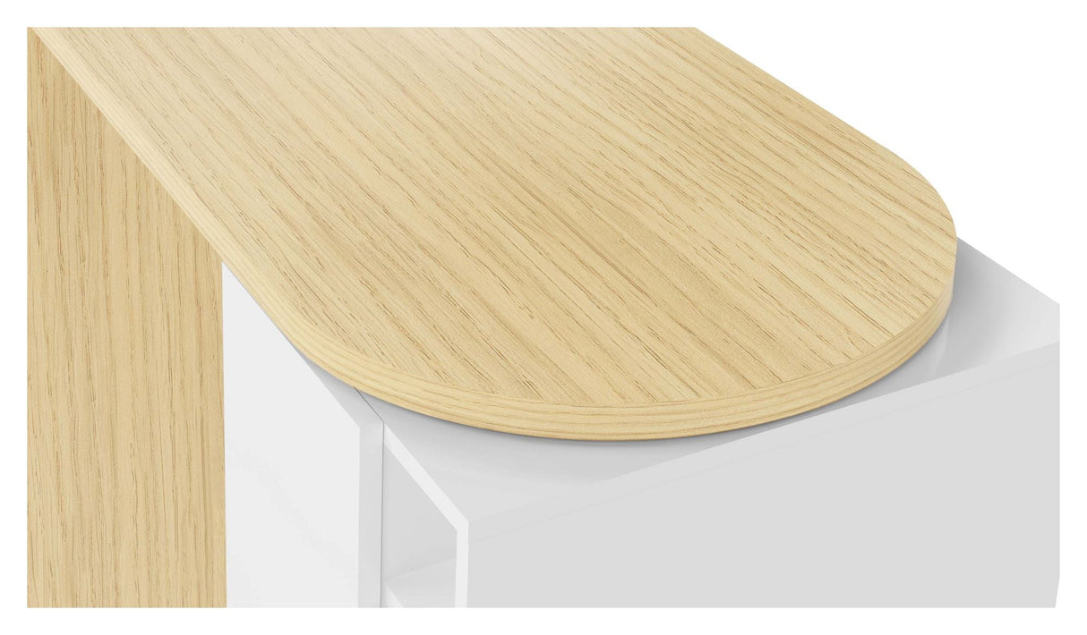 Roll Bar Table, White/Nature