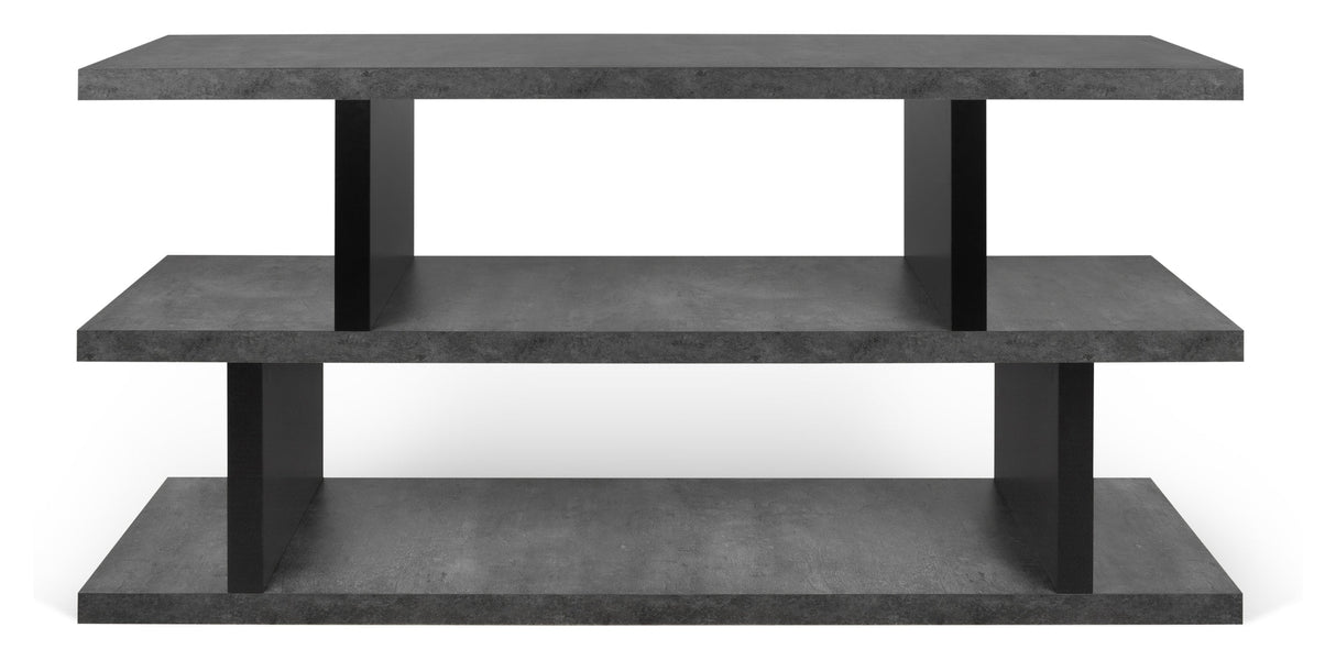 Step low Bookshelf, Concrete gray melamine