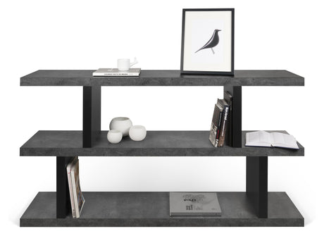 Step low Bookshelf, Concrete gray melamine