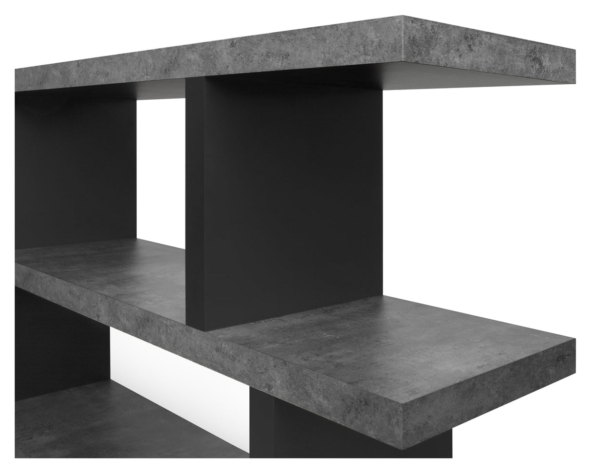 Step low Bookshelf, Concrete gray melamine