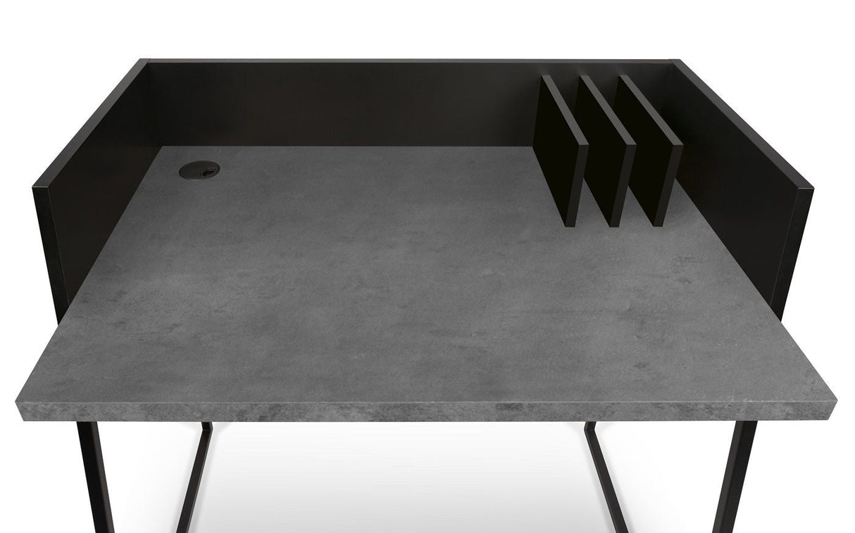 Temahome Volga Desk - Black/Dark Concrete Gray