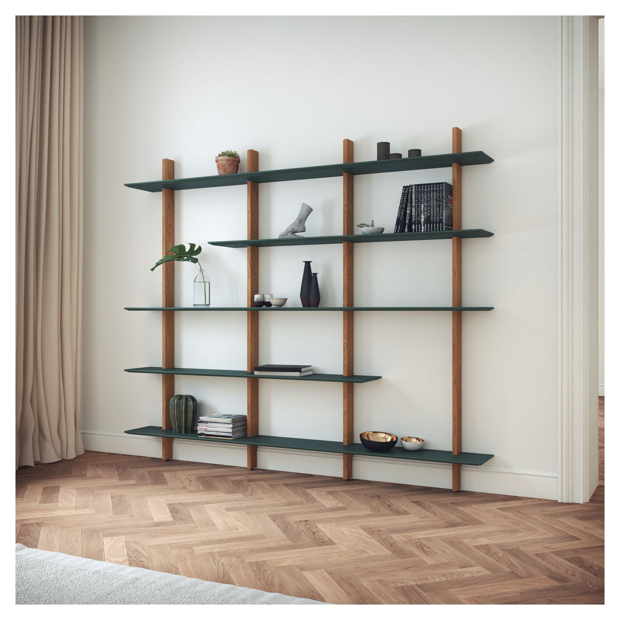 TENZO - Bridge rack system 190X224, green/oak