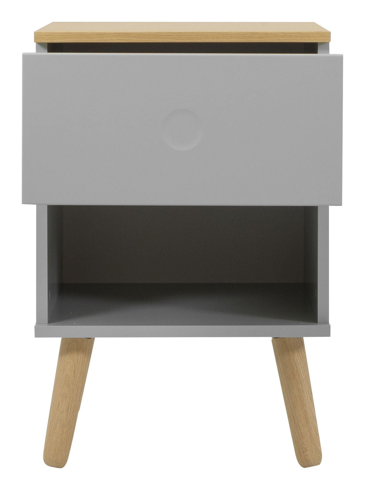 DOT Bedside Table - Oak/Gray