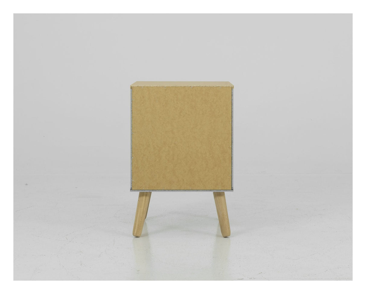 DOT Bedside Table - Oak/Gray