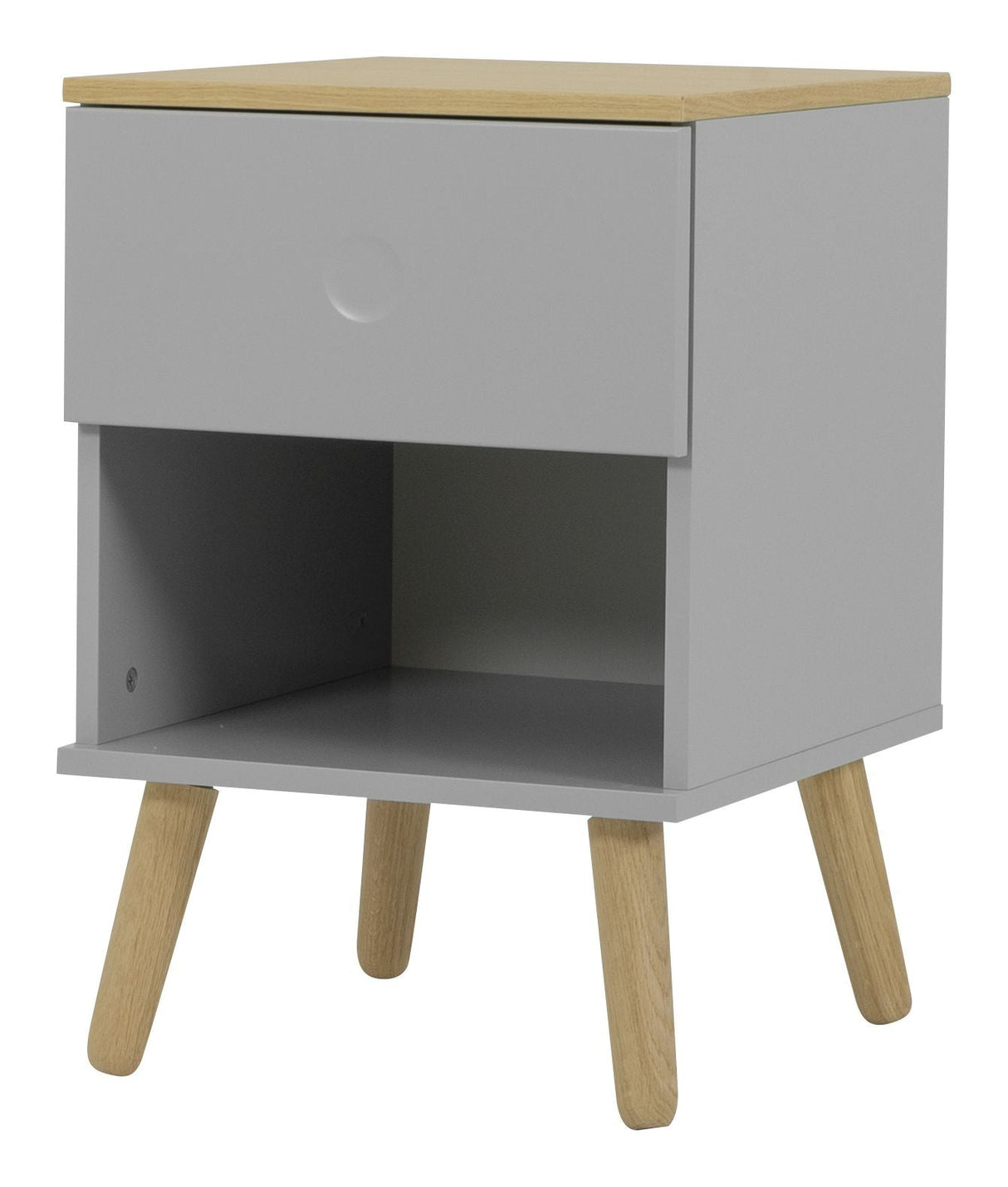 DOT Bedside Table - Oak/Gray