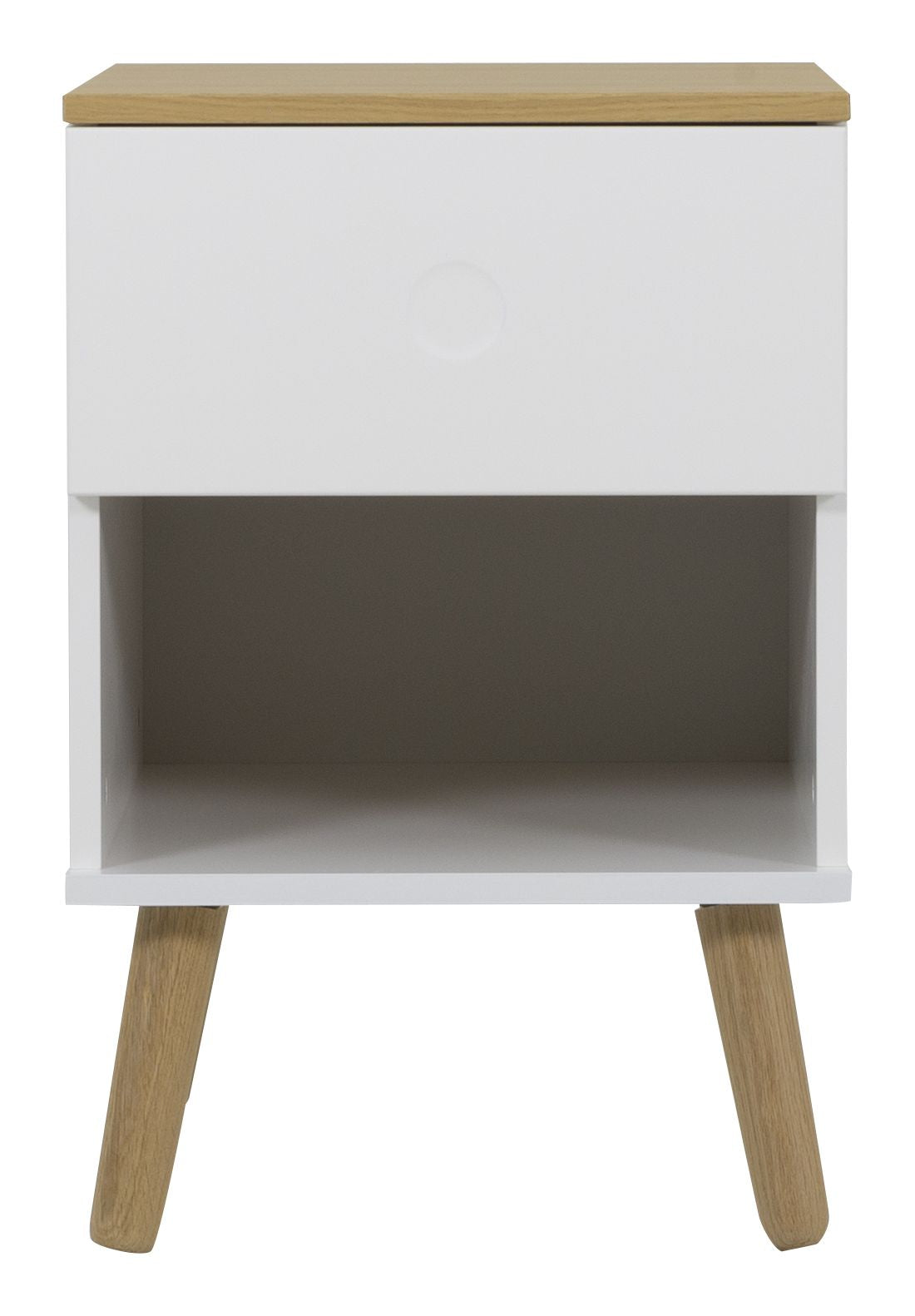 DOT Bedside Table - Oak/White