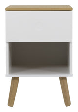 DOT Bedside Table - Oak/White