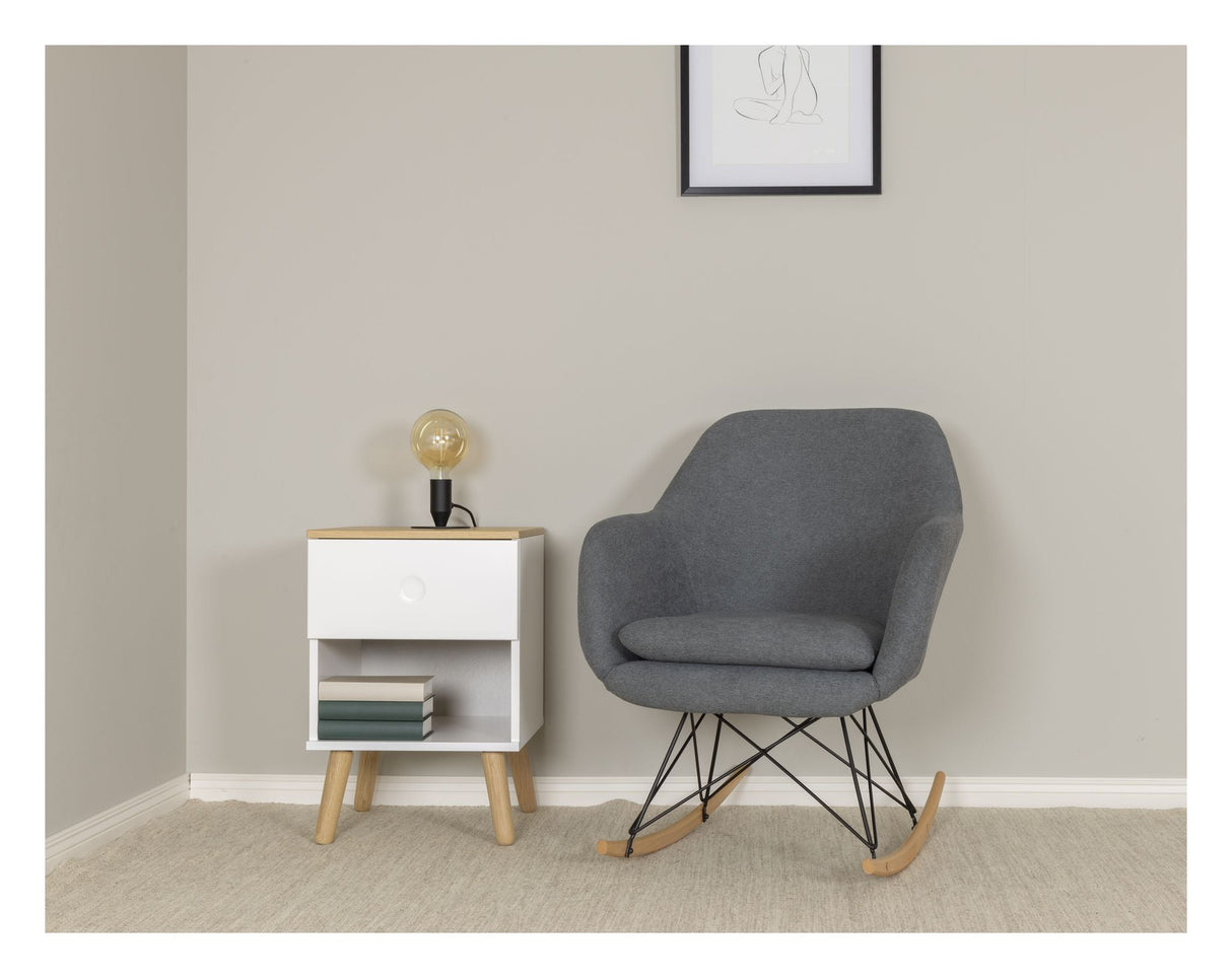 DOT Bedside Table - Oak/White