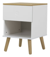 DOT Bedside Table - Oak/White