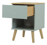 DOT Bedside Table - Oak/Sage