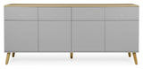 Dot Sideboard 4 doors+4 drawers, Oak/Gray