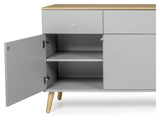 Dot Sideboard 4 doors+4 drawers, Oak/Gray