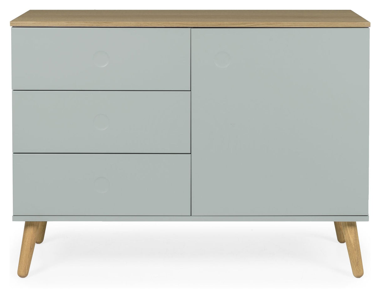 Dot Sideboard 1 door+3 drawers, Oak/Sage