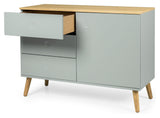 Dot Sideboard 1 door+3 drawers, Oak/Sage