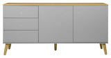 Dot Sideboard 2 doors+3 drawers, Oak/Gray