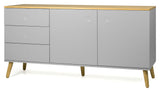 Dot Sideboard 2 doors+3 drawers, Oak/Gray