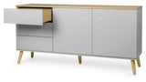 Dot Sideboard 2 doors+3 drawers, Oak/Gray