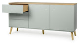 Dot Sideboard 2 doors+3 drawers, Oak/Sage