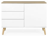 Dot Sideboard 1 Door+3 Drawers, Oak/White