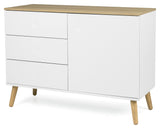 Dot Sideboard 1 Door+3 Drawers, Oak/White