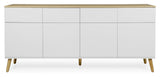 Dot Sideboard 4 doors+4 drawers, Oak/White