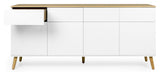 Dot Sideboard 4 doors+4 drawers, Oak/White