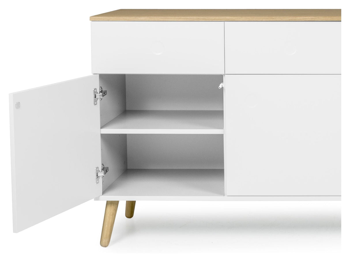 Dot Sideboard 4 doors+4 drawers, Oak/White