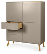 Dot Cabinet - Taupe/Oak