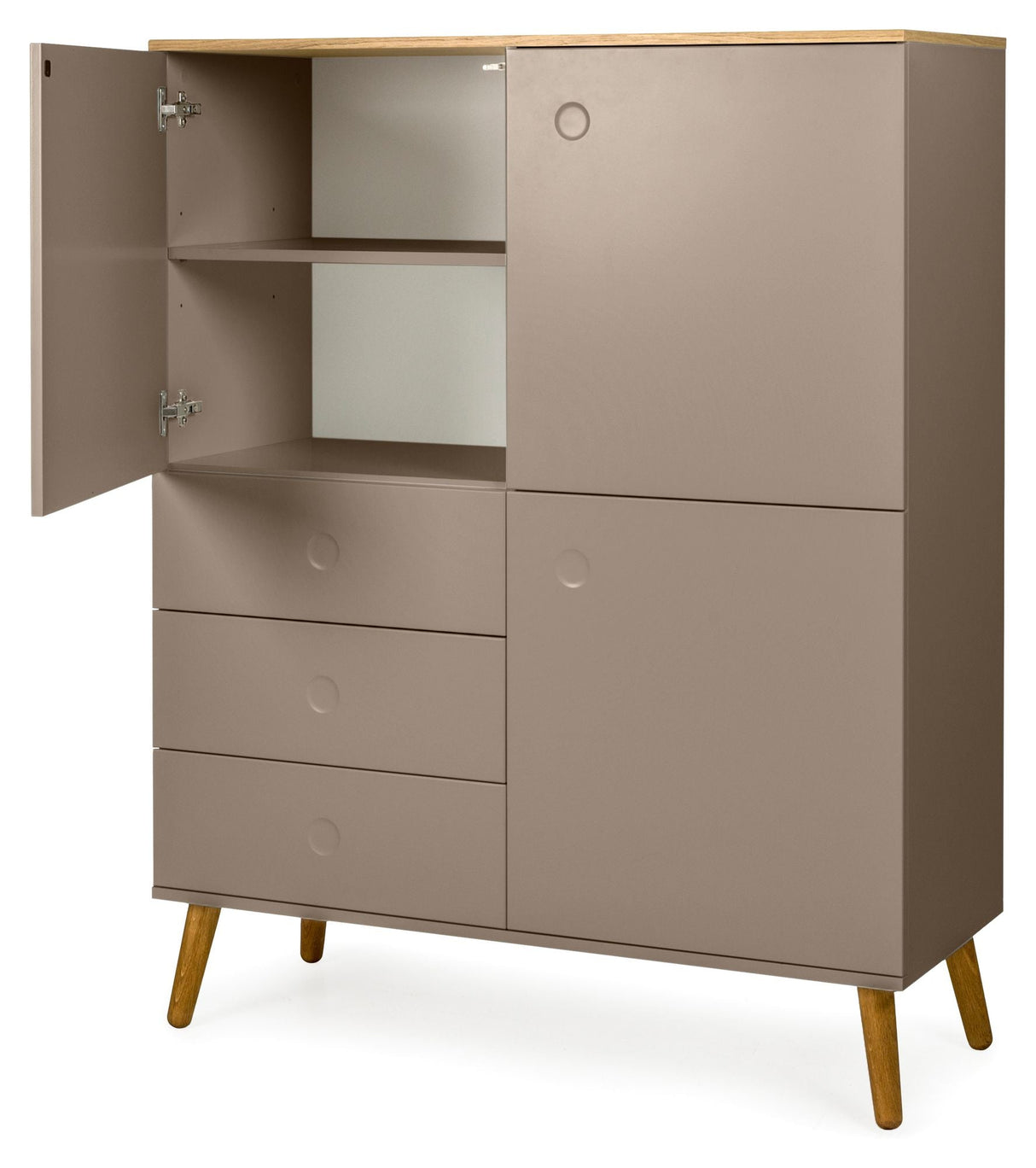 Dot Cabinet - Taupe/Oak