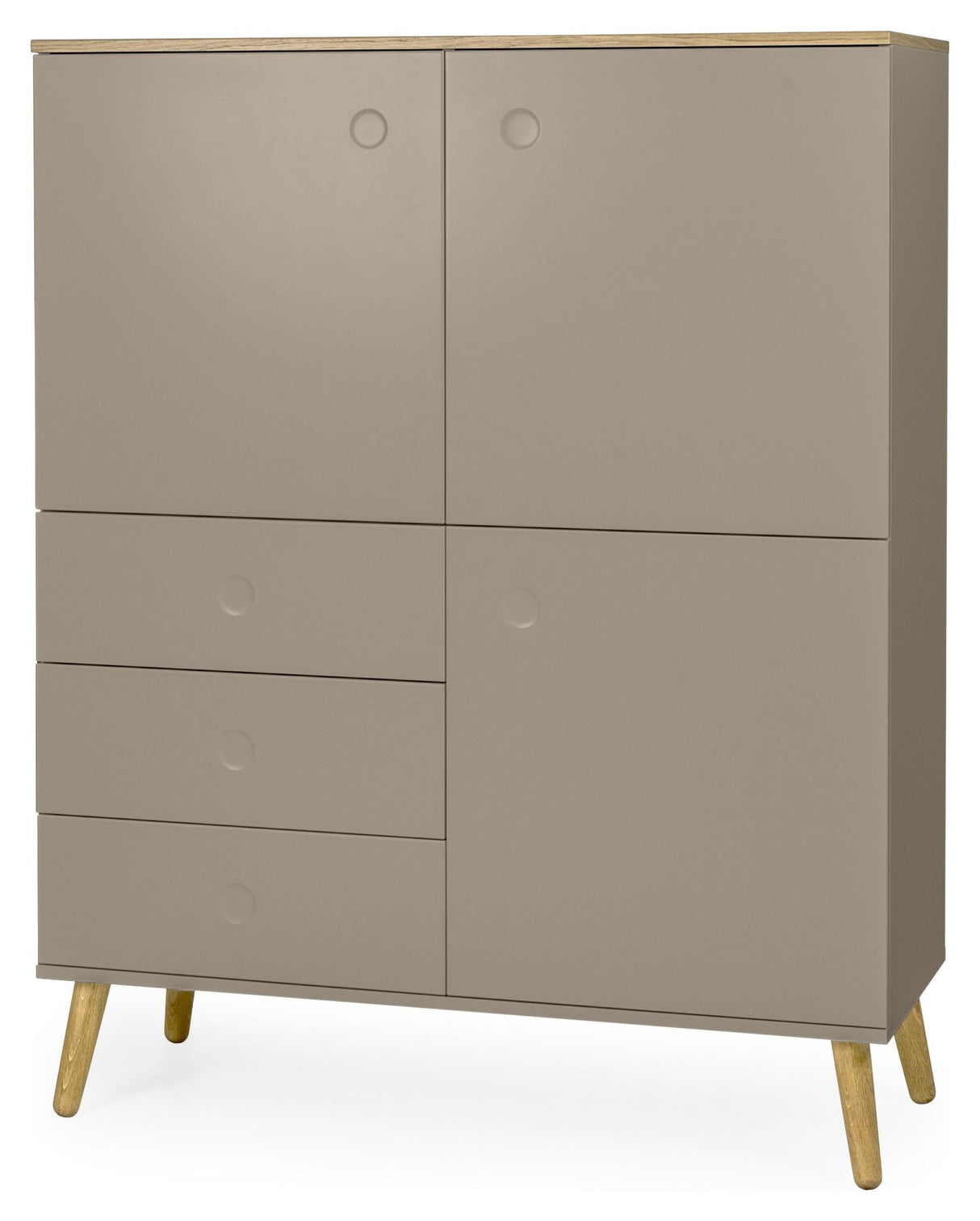 Dot Cabinet - Taupe/Oak