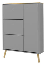 DOT Shoe Cabinet - Oak/Gray