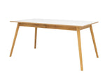 Dot Dining table with pull-out 75x160x90 - White/Oak