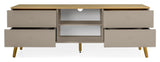 Dot TV bench with drawers - Taupe/Oak