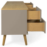 Dot TV bench with drawers - Taupe/Oak