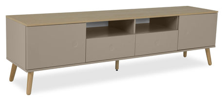 Dot TV Bench - Taupe/Oak